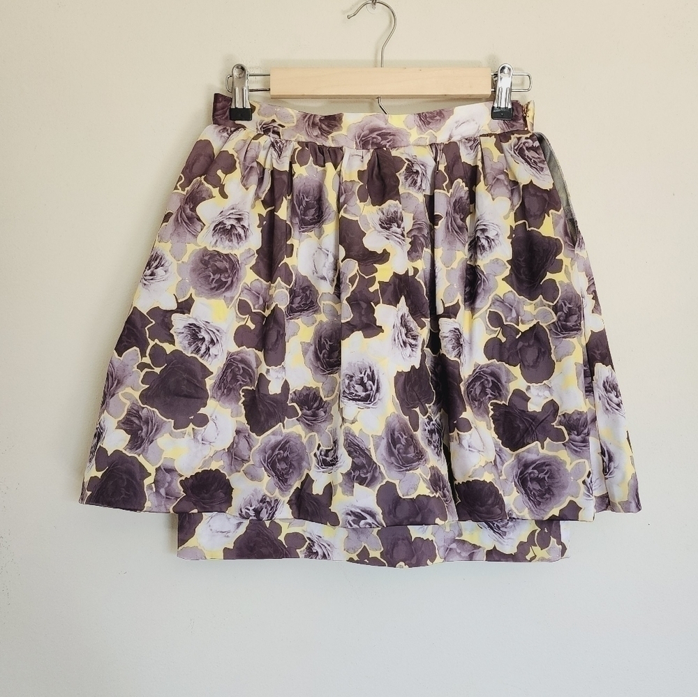 Juicy Couture Yellow Diamond Graphic Rose Combo Skirt size 4 NWT